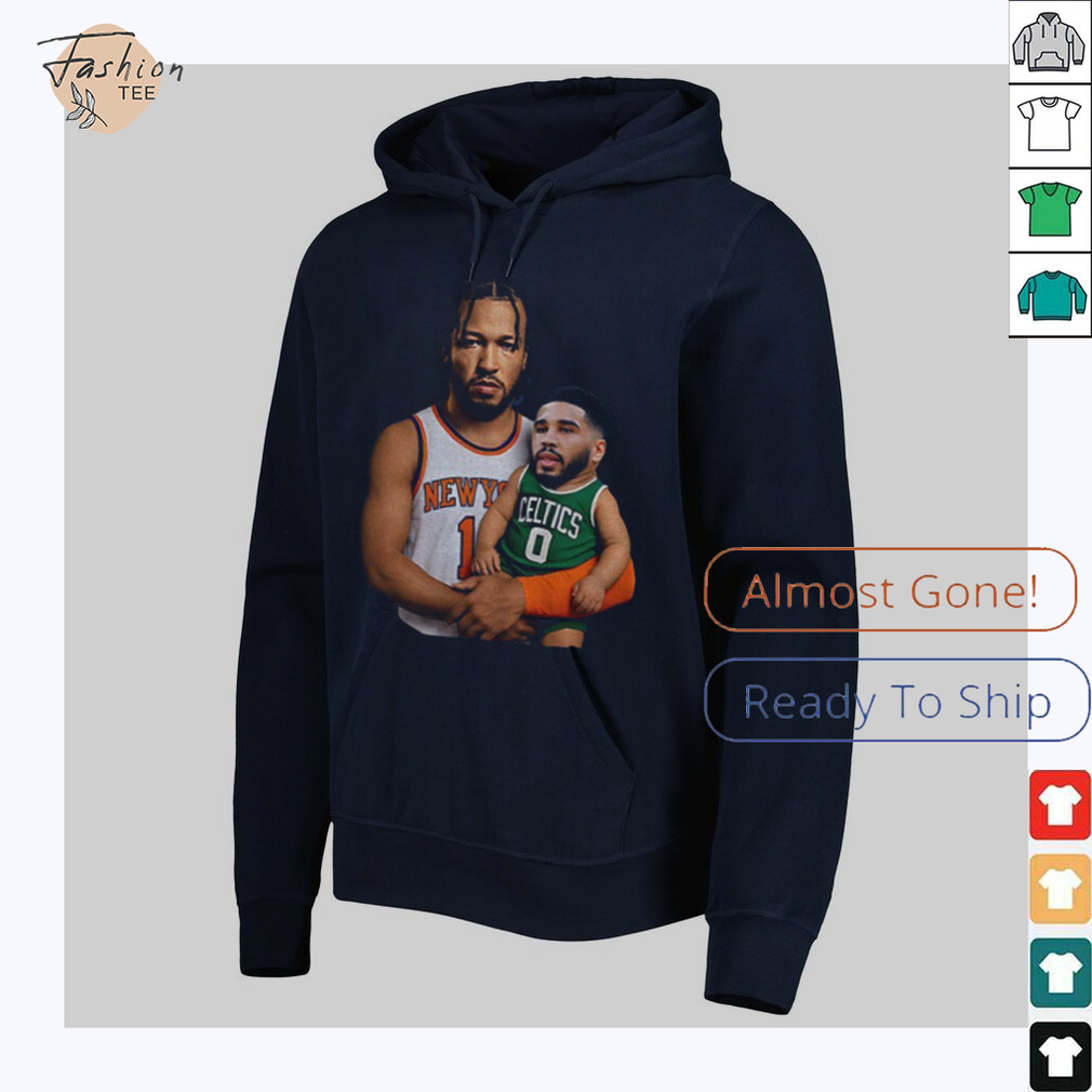 Jalen Brunson carrying baby Jayson Tatum New York Knicks x Boston Celtics 2025 NBA Playoffs shirt Jalen Brunson carrying baby Jayson Tatum New York Knicks x Boston Celtics 2025 NBA Playoffs shirt
