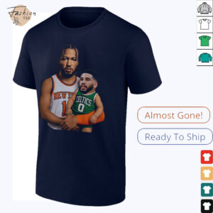 Jalen Brunson carrying baby Jayson Tatum New York Knicks x Boston Celtics 2025 NBA Playoffs shirt