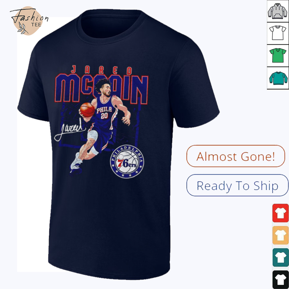Jared McCain Philadelphia 76ers basketball player shattered signature shirt Jared McCain Philadelphia 76ers basketball player shattered signature shirt