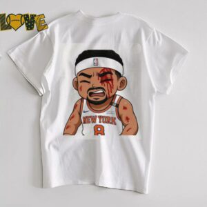 Josh Hart Knicks left bloodied after taking elbow to the face Celtics chibi shirt
