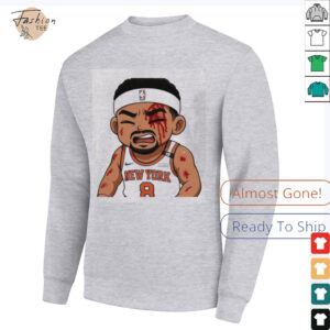 Josh Hart Knicks left bloodied after taking elbow to the face Celtics chibi shirt