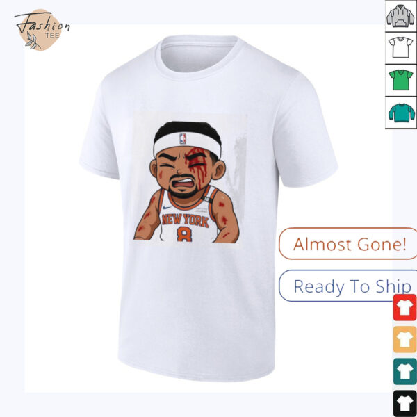 Josh Hart Knicks left bloodied after taking elbow to the face Celtics chibi shirt