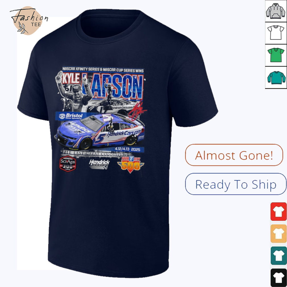 Kyle Larson Checkered Flag Sports 2025 Xfinity Series Andy's Frozen Custard 300 Race Winner T Shirt Kyle Larson Checkered Flag Sports 2025 Xfinity Series Andy's Frozen Custard 300 Race Winner T Shirt