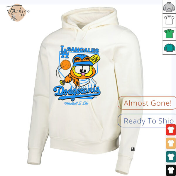 LA Sangales Dodgeronis Meatball Is Life Baseball Cartoon Graphic Tee
