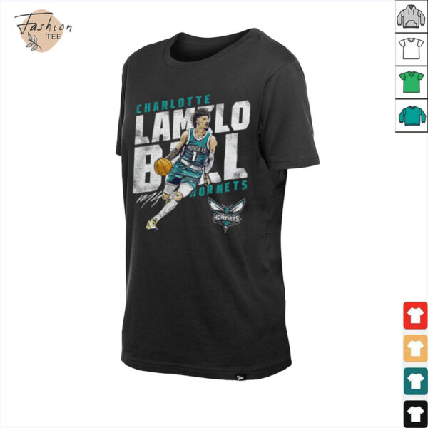 LaMelo Ball Charlotte Hornets basketball player slant signature shirt