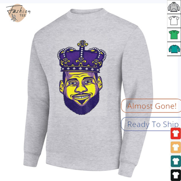 Lebron James Los Angeles Lakers NBA Basketball King big head cartoon shirt