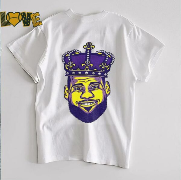 Lebron James Los Angeles Lakers NBA Basketball King big head cartoon shirt