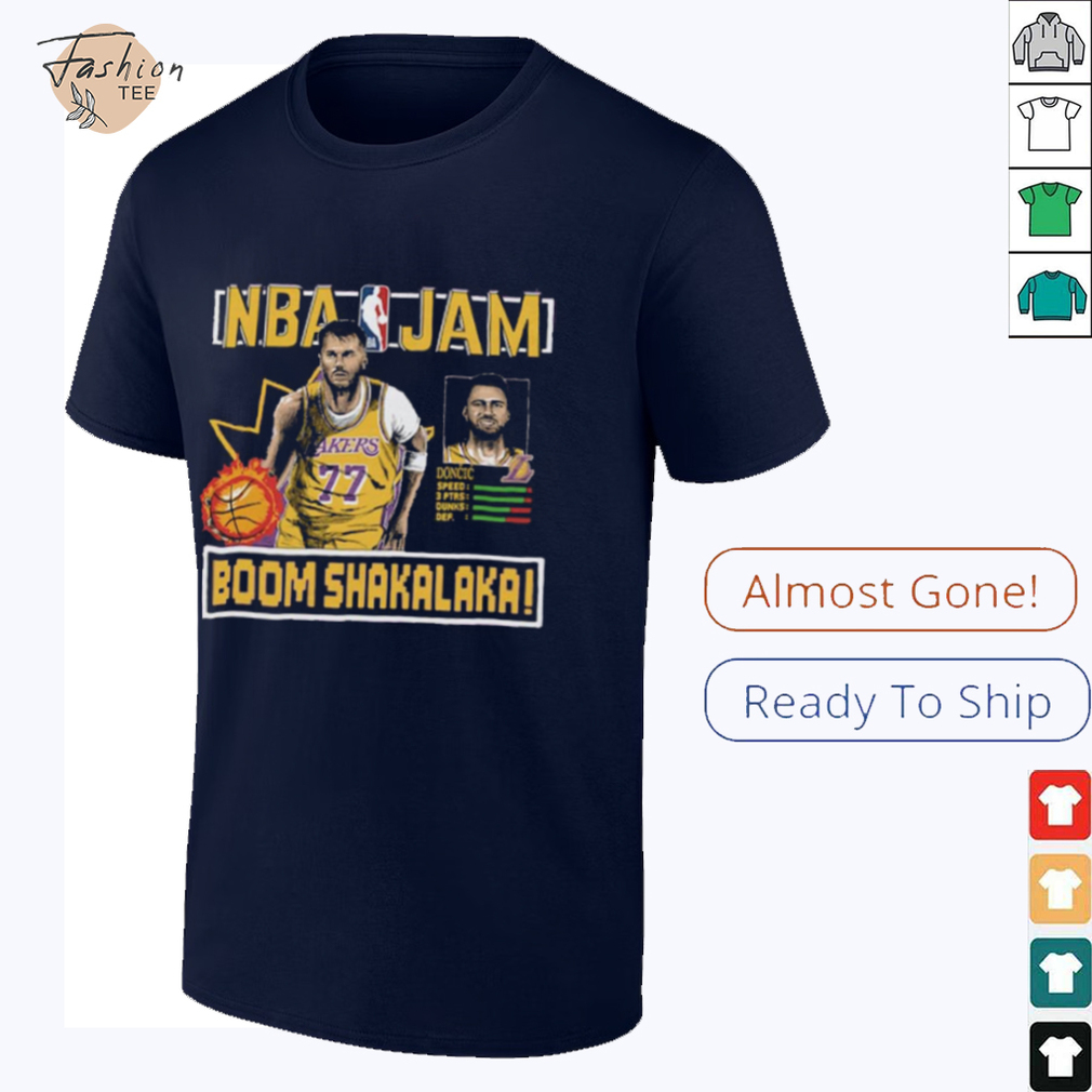 Luka Doncic Los Angeles Lakers Homage NBA Jam Tri Blend Unisex T Shirt Luka Doncic Los Angeles Lakers Homage NBA Jam Tri Blend Unisex T Shirt