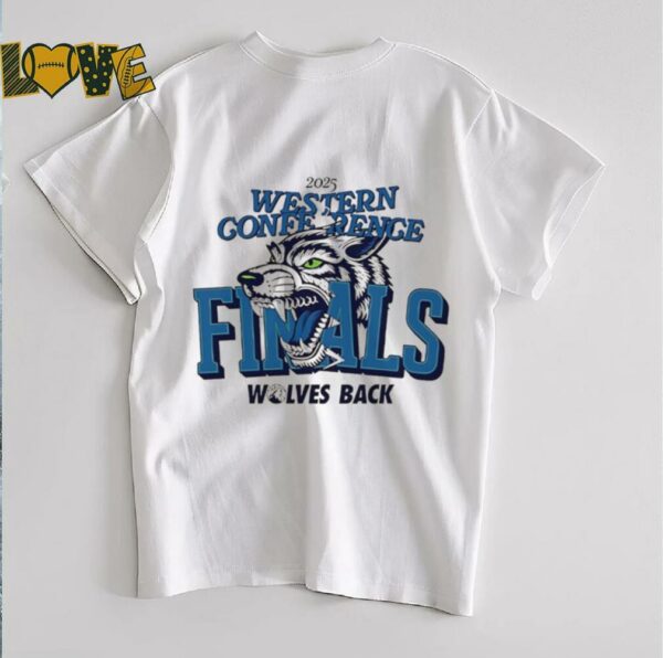 Minnesota Timberwolves 2025 Western Conference Finals Wolves back logo T shirt