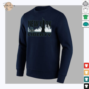 New York Liberty Sportiqe Unisex Skyline Comfy Tri Blend T Shirt