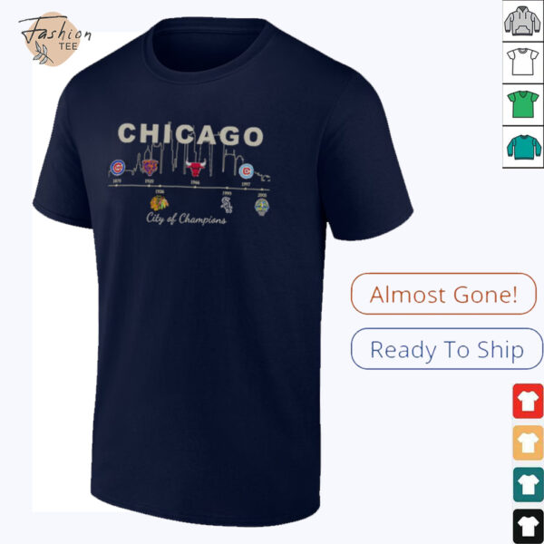 Nice Chicago Sports History City Of Champions T Shirt