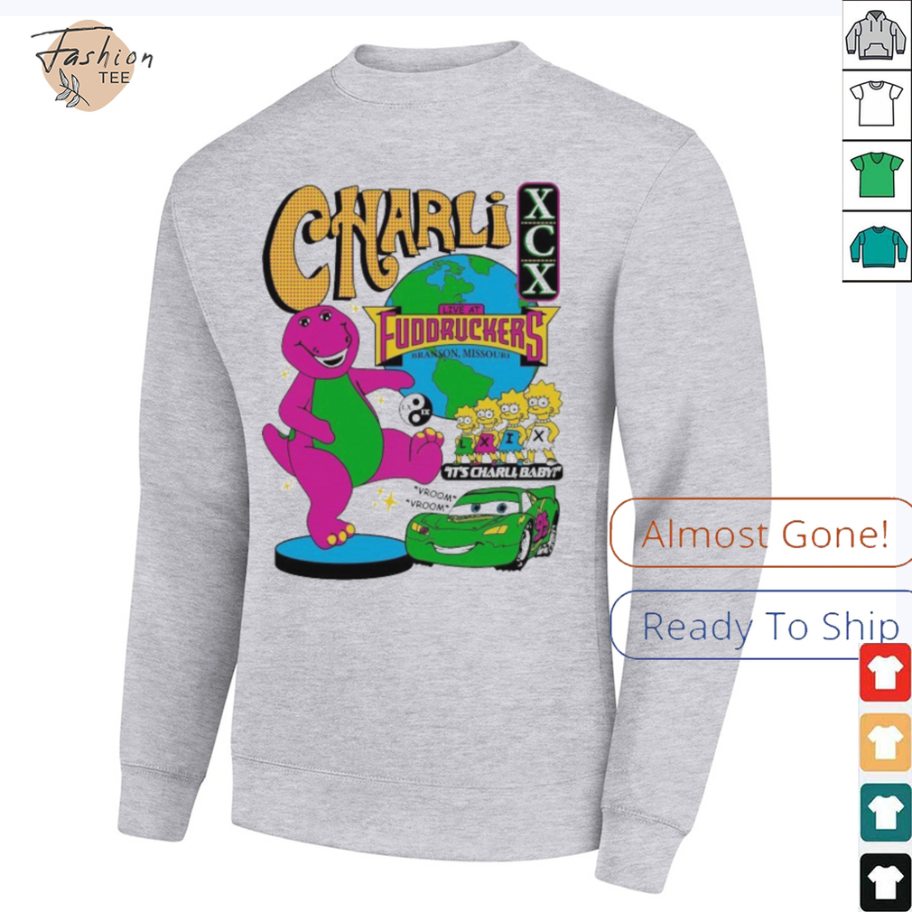 Official Charli Xcx Live At Fuddruckers Branson Missouri It’s Charli Baby Vroom Vroom Brian Robert Jones T shirts Official Charli Xcx Live At Fuddruckers Branson Missouri It’s Charli Baby Vroom Vroom Brian Robert Jones T shirts