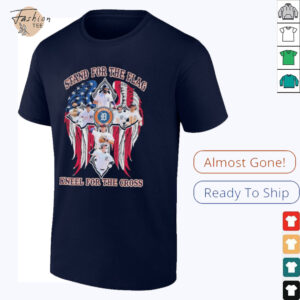 Official Detroit Tigers Stand For The Flag Kneel For The Cross American Flag T shirts shirt