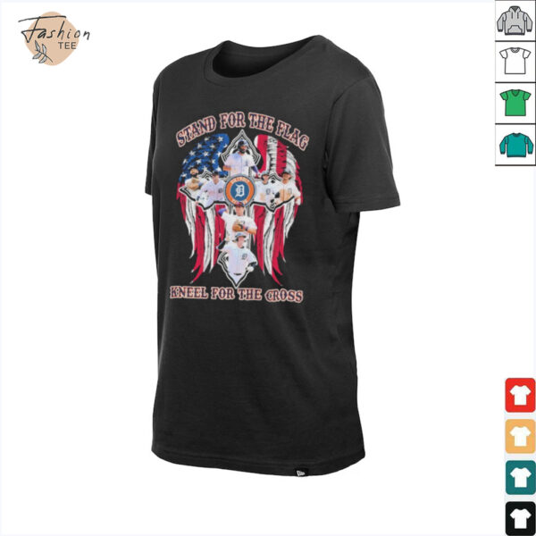 Official Detroit Tigers Stand For The Flag Kneel For The Cross American Flag T shirts shirt