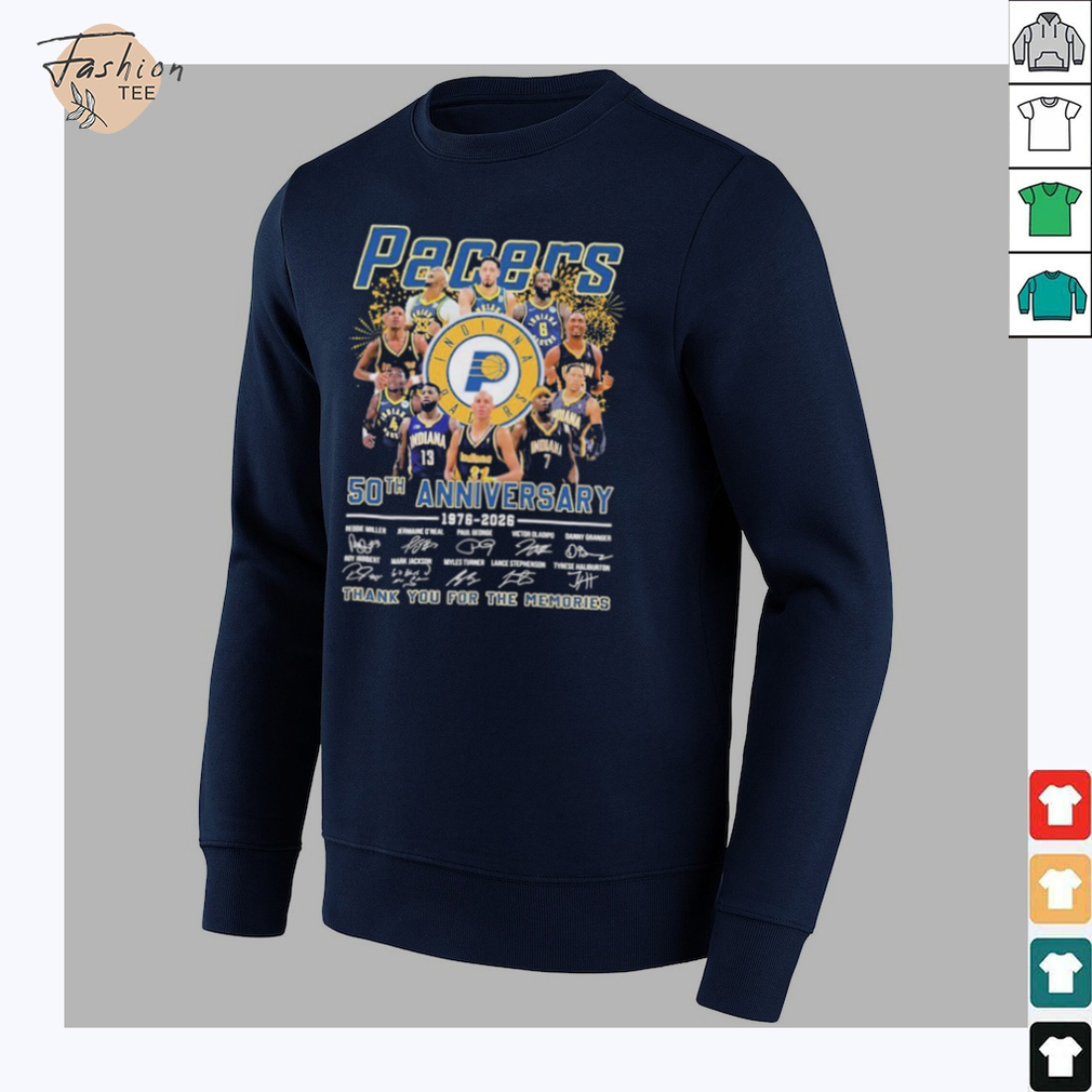 Official Indiana Pacers 50th Anniversary Thank You For The Memories Signatures T shirts Official Indiana Pacers 50th Anniversary Thank You For The Memories Signatures T shirts
