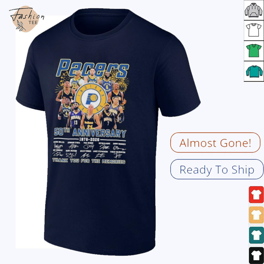 Official Indiana Pacers 50th Anniversary Thank You For The Memories Signatures T shirts Official Indiana Pacers 50th Anniversary Thank You For The Memories Signatures T shirts