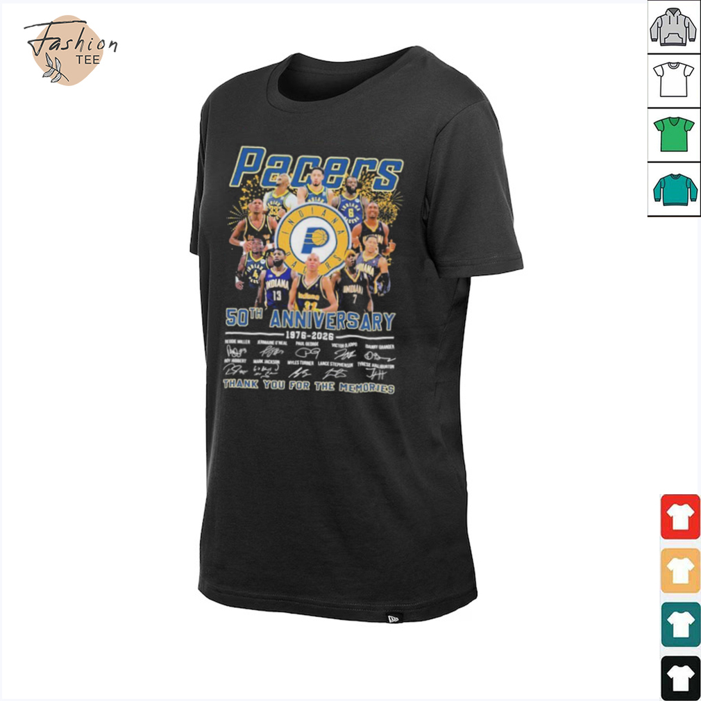 Official Indiana Pacers 50th Anniversary Thank You For The Memories Signatures T shirts Official Indiana Pacers 50th Anniversary Thank You For The Memories Signatures T shirts