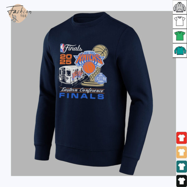 Official New York Knicks 2025 NBA Eastern Conference Finals Train Trophy T shirts