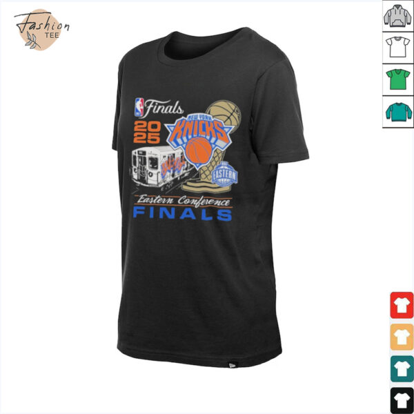 Official New York Knicks 2025 NBA Eastern Conference Finals Train Trophy T shirts