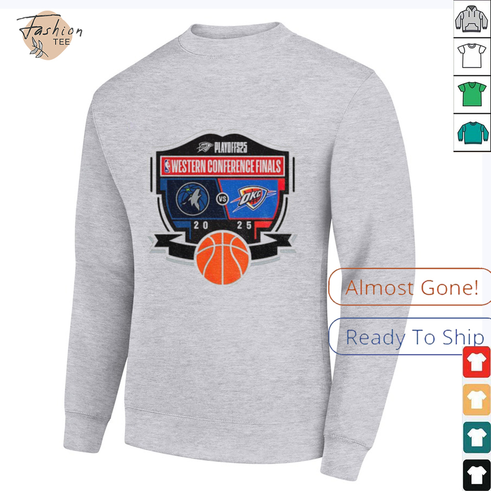 Oklahoma City Thunder 2025 Western Conference Finals Matchup NBA shirt Oklahoma City Thunder 2025 Western Conference Finals Matchup NBA shirt