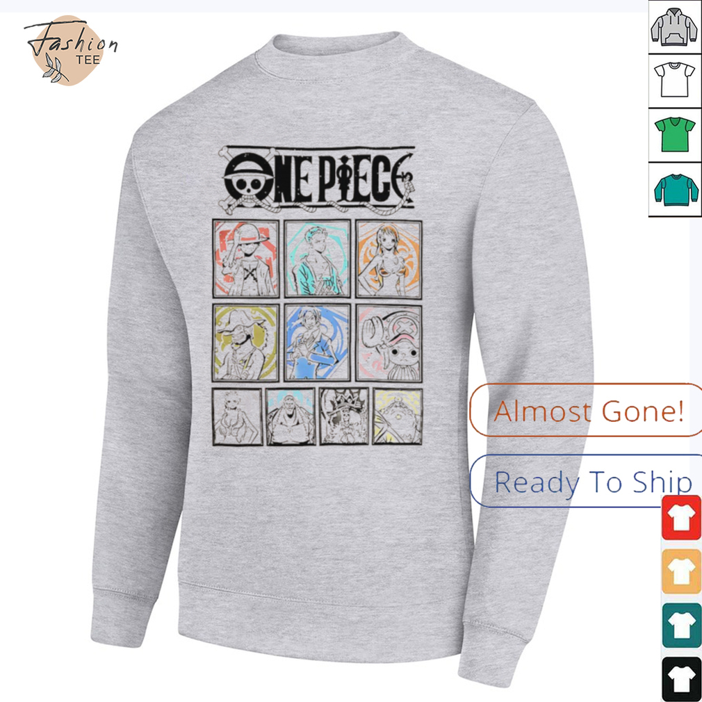 One Piece straw hat crew tonal grid girls characters shirt One Piece straw hat crew tonal grid girls characters shirt