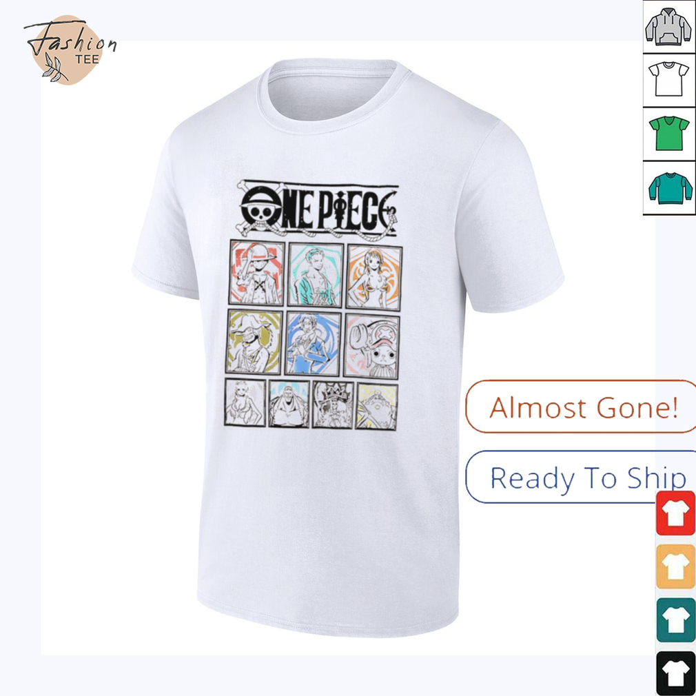 One Piece straw hat crew tonal grid girls characters shirt One Piece straw hat crew tonal grid girls characters shirt