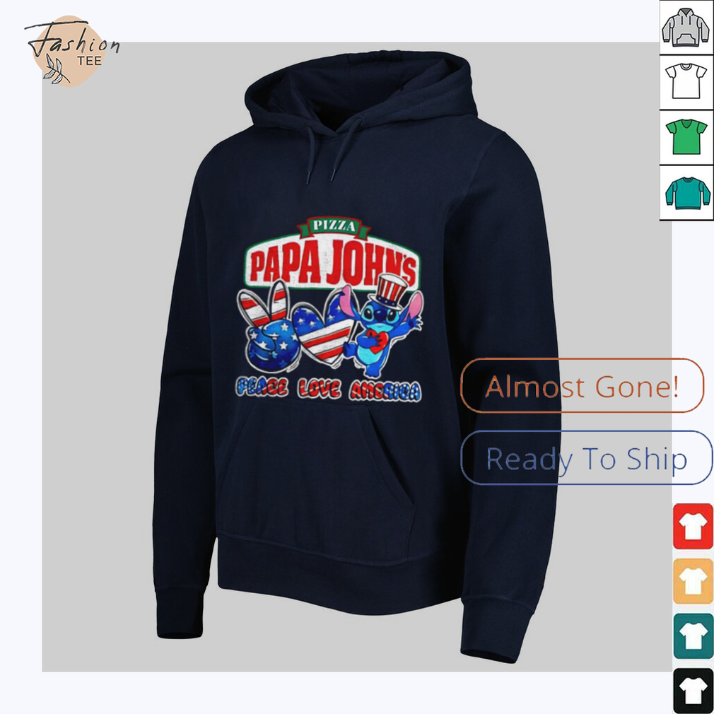 Pizza Papa John’s Stitch peace love America shirt Pizza Papa John’s Stitch peace love America shirt