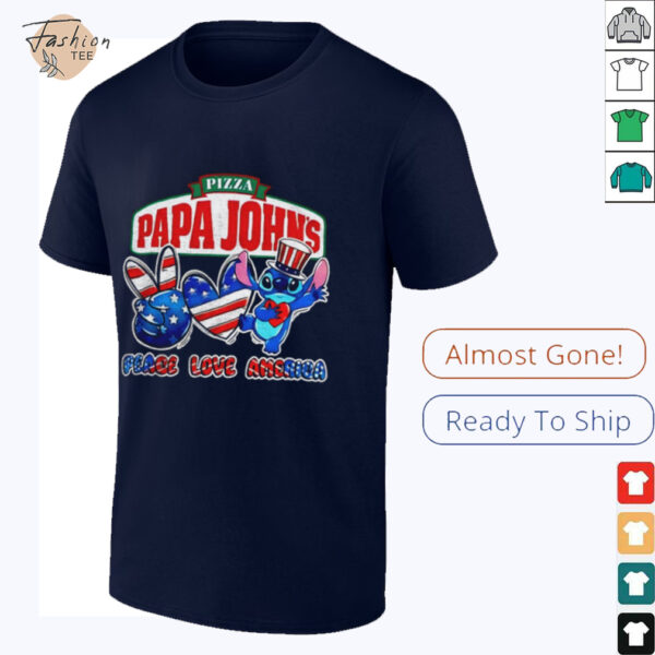 Pizza Papa John’s Stitch peace love America shirt