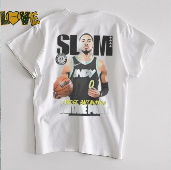 Slam Tyrese Haliburton vintage point Indiana Pacers signature shirt