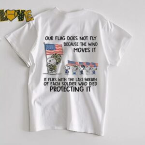 Snoopy our flag does not fly because the wind moves it shirt