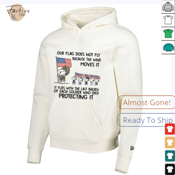 Snoopy our flag does not fly because the wind moves it shirt