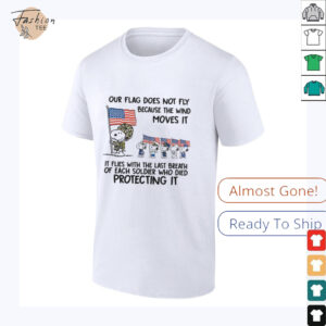 Snoopy our flag does not fly because the wind moves it shirt