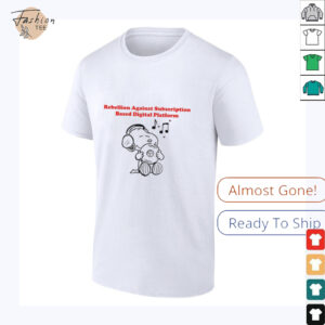 Snoopy rebellion against subscription based digital platform shirt