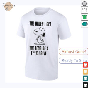Snoopy the older I get the less of a fuck I give shirt