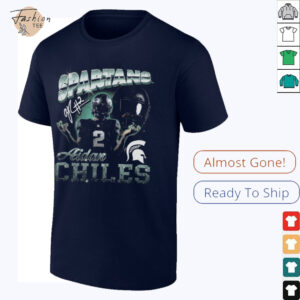 Spartans Aidan Chiles #2 Football Player Graphic T Shirt