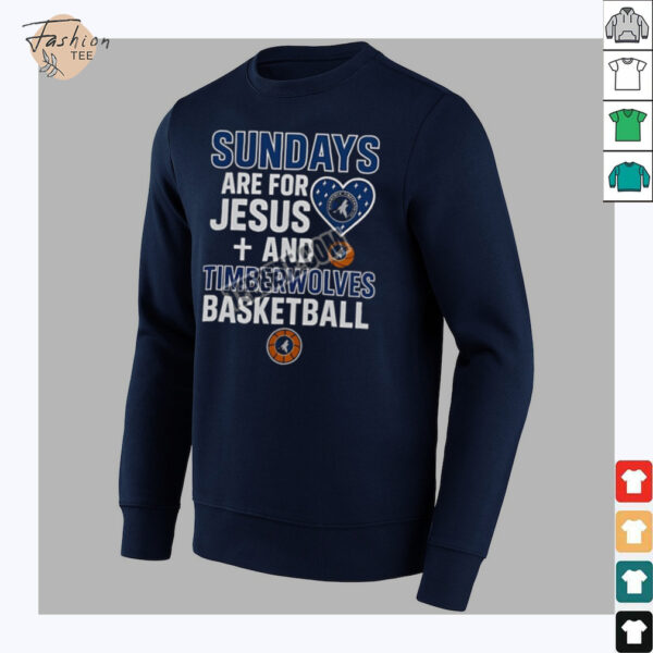 Sundays Are For Jesus And Timberwolves Basketball Graphic Shirt_31_11zon