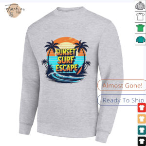 Sunset surf escape vintage shirt