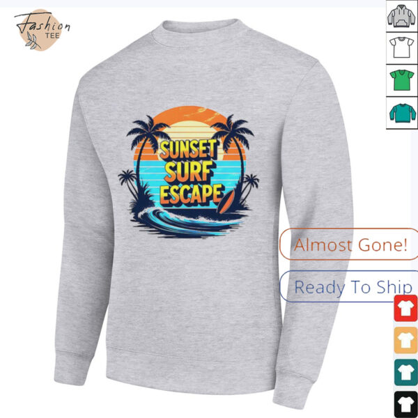 Sunset surf escape vintage shirt