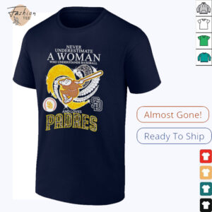 Swinging Friar Never Underestimate a Woman and Loves San Diego Padres diamond heart shirt