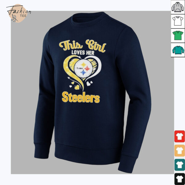 This girl loves her Pittsburgh Steelers shirt