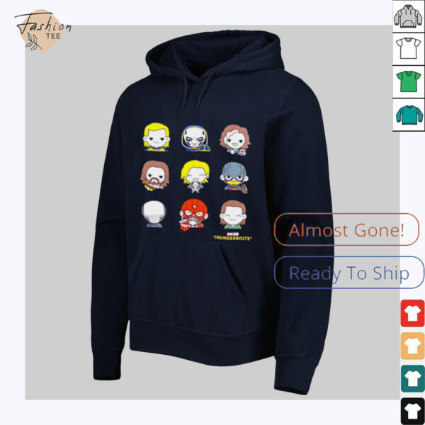 Thunderbolts Chibi Cartoon Characters Shirt Cute Marvel Superhero Team