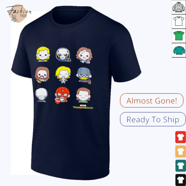 Thunderbolts Chibi Cartoon Characters Shirt Cute Marvel Superhero Team