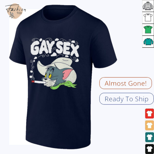 Tom and Jerry cigarettes smoke cowboy gay sex shirt