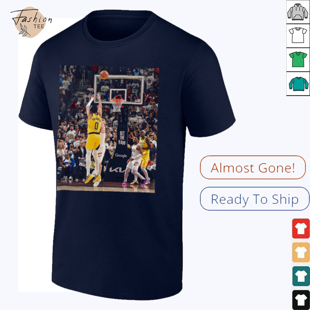 Tyrese Haliburton Indiana Pacers 2025 NBA Game Frames T Shirt Tyrese Haliburton Indiana Pacers 2025 NBA Game Frames T Shirt