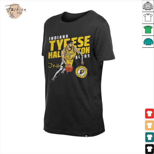 Tyrese Haliburton Indiana Pacers basketball player slant signature shirt