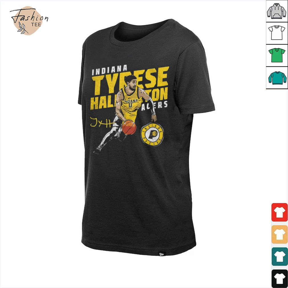 Tyrese Haliburton Indiana Pacers basketball player slant signature shirt Tyrese Haliburton Indiana Pacers basketball player slant signature shirt