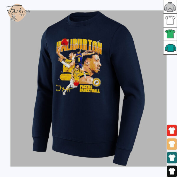 Tyrese Haliburton Indiana Pacers basketball signature collage shirt