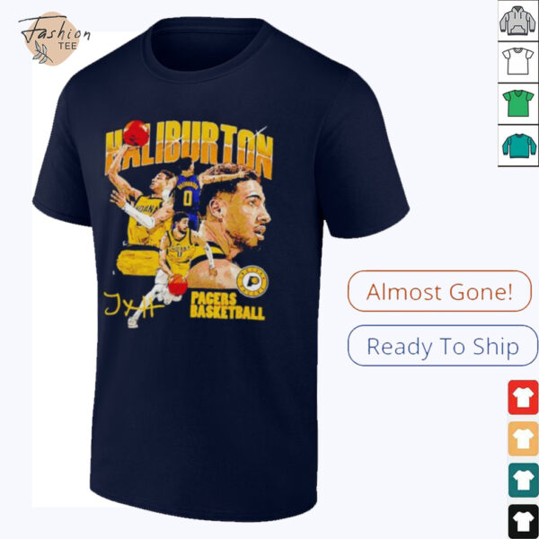 Tyrese Haliburton Indiana Pacers basketball signature collage shirt