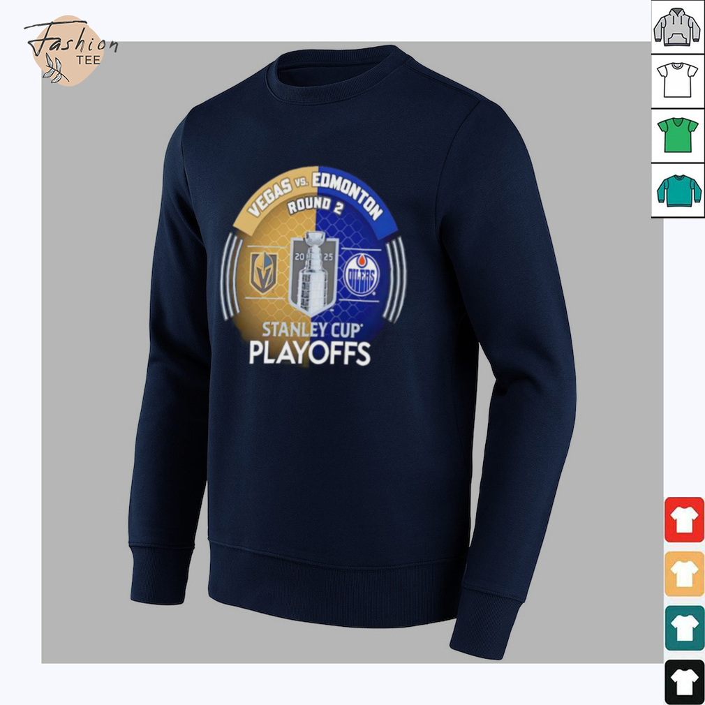 Vegas Golden Knights vs. Edmonton Oilers Inglasco 2025 Stanley Cup Playoffs Second Round Dueling Match Up Hockey shirt Vegas Golden Knights vs. Edmonton Oilers Inglasco 2025 Stanley Cup Playoffs Second Round Dueling Match Up Hockey shirt