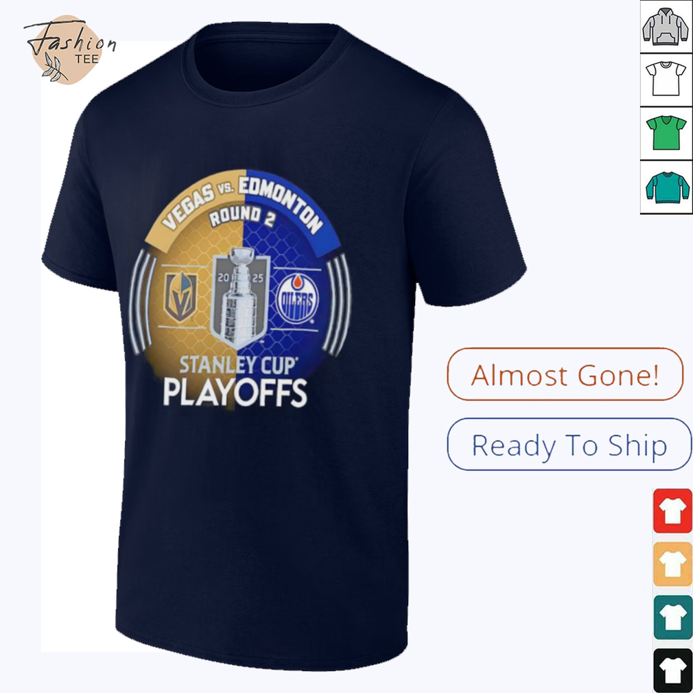 Vegas Golden Knights vs. Edmonton Oilers Inglasco 2025 Stanley Cup Playoffs Second Round Dueling Match Up Hockey shirt Vegas Golden Knights vs. Edmonton Oilers Inglasco 2025 Stanley Cup Playoffs Second Round Dueling Match Up Hockey shirt